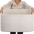 OIAHOMY 75L Large Blanket Basket, Woven Cotton Rope Baskets by MasterofSpaceOptimization