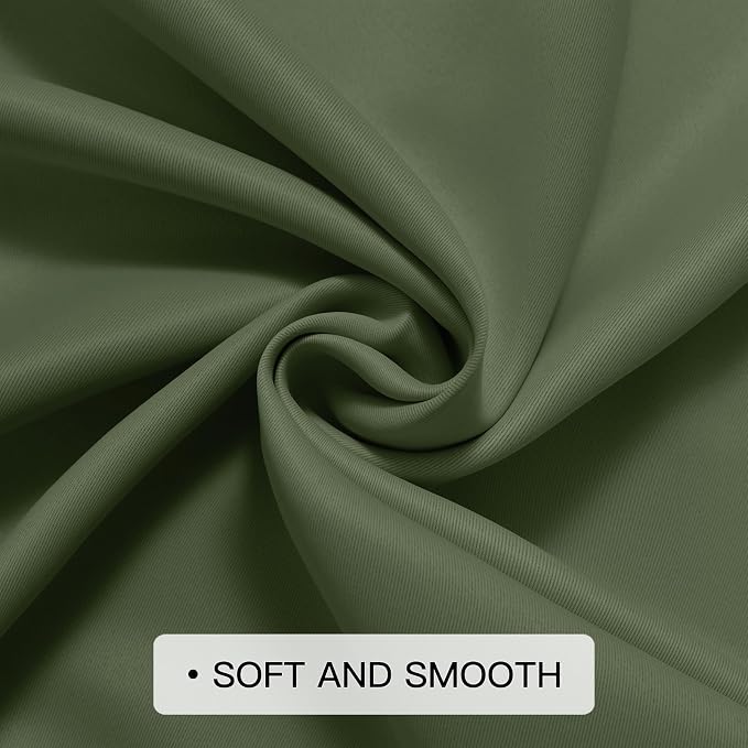 COSVIYA Grommet Room Darkening Ombre Sage Green Curtains W52xL84 inch | - Image 6