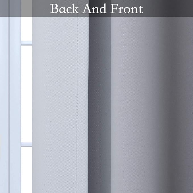 SimpleHome Ombre Black to Grey White Curtains - Image 6