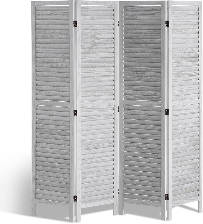 VEVOR Wood Room Divider, 4 Panel Folding Privacy Screen, 66.9 Inches Tall by VEVOR
