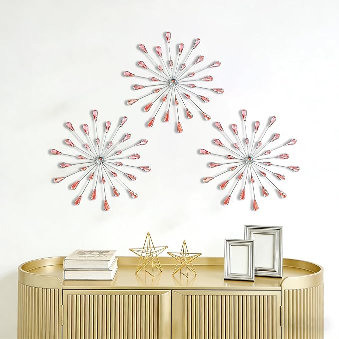 ZEXUIRU 3 Set Silver Starburst Wall Art - Image 6
