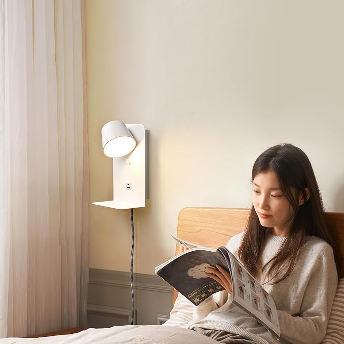 DEC LUCE DECOLUCE LIGHTING Modern LED Plug in Wall Sconce, Dimmable Wireless - Image 2