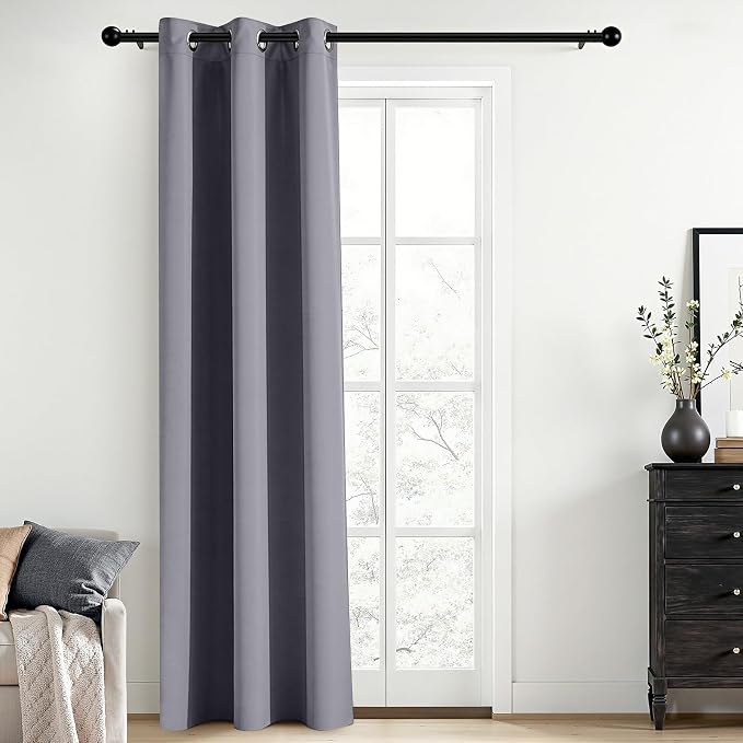 Yakamok Blackout Curtains 38x84 inch Grey Thermal Drapes-Bedroom | 1 panel by Yakamok