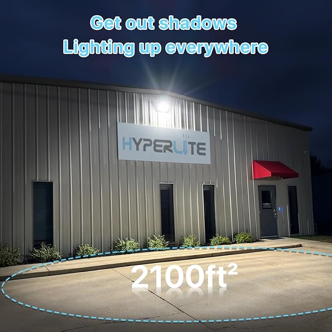 HYPERLITE LED Wall Pack Light: 120W 18000LM Glass Lens Wall Pack LED Exterior Light, Wall Pack Lights Outdoor LED Daylight 5000K for Area Yard Building Parking Lot Barn UL Listed