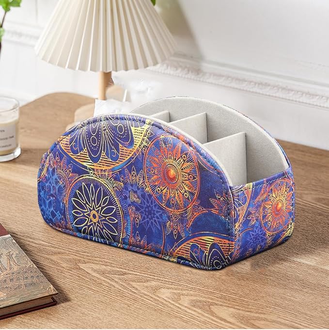 TV Remote Control Holder with 5 Compartments, Remote Caddy/Tray - Image 7