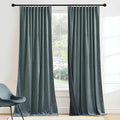 RYB HOME Dusty Blue Velvet Curtains by RYBHOME