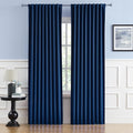 90 Inch Blackout Curtains Navy Blue Thermal Insulated Widow Treatment by DUALIFE