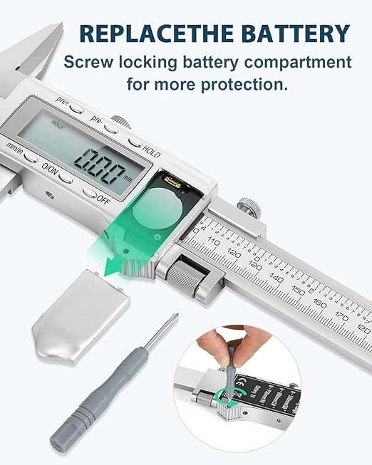 Mxmoonfree 12-Inch Digital Caliper with 4-Inch Jaw Depth, Precision Measuring Tool, Full Metal Frame, Large LCD Screen, Resolution 0.0005"/0.01mm, Ideal for Professionals & Hobbyists