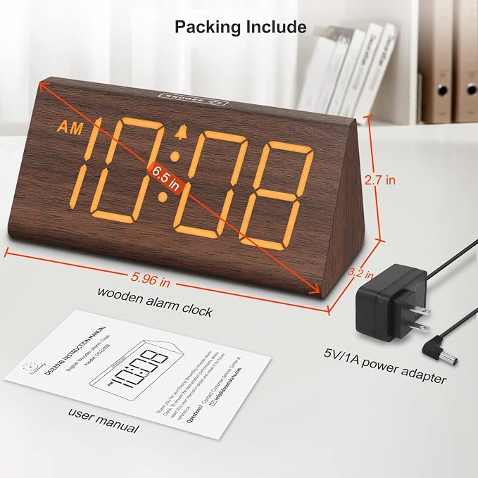 DreamSky Wooden Digital Alarm Clock - Image 7