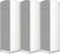 6 Panel Folding Room Divider, Woven Privacy Screen, handcrafted diamond pattern by cocosica