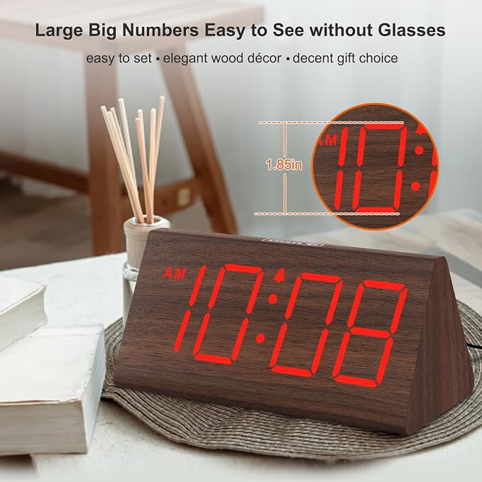 DreamSky Wooden Digital Alarm Clock - Image 2