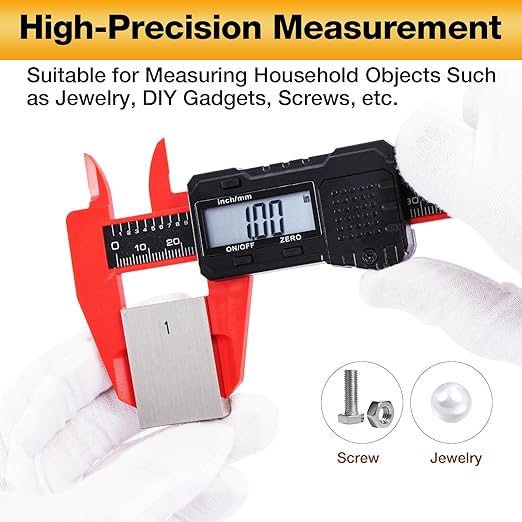UNIPEC 6" Digital Caliper – Measuring Tool with LCD Display, Inch/MM Conversion, Auto-Off, Accurate ABS Body Electronic Caliper for DIY, Woodworking, Metal & Crafts