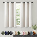 Short Ivory Blackout Kitchen Curtain W40 x L45 Inch 2 Panels | Thermal Insulated by Woaboy