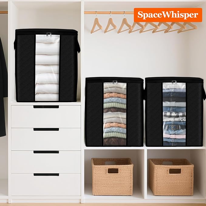 SpaceWhisper 3 Pack 100L Clothes Storage, Foldable Storage Bags, - Image 5