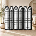 6 Panel Shoji Room Divider Folding Privacy Screen Black | Freestanding by ALeesing