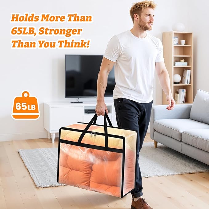 BlissTotes Moving Bags 40L 8PCS, Transparent Containers - Image 2