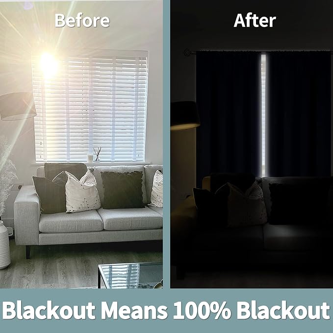BGment Navy Blackout Curtains for Bedroom 90 Inch Length 2 Panels | Thermal - Image 3
