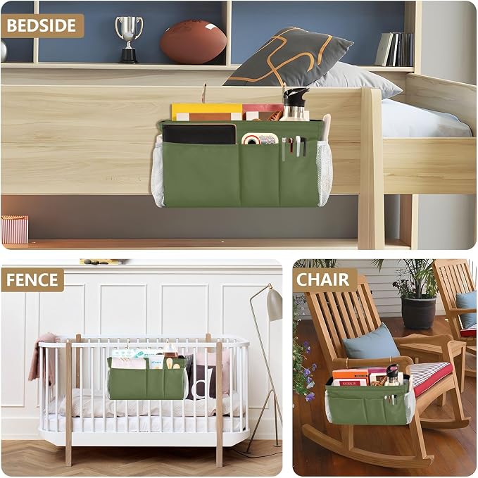 DOMIKING Dark Green Bedside Caddy - Image 8