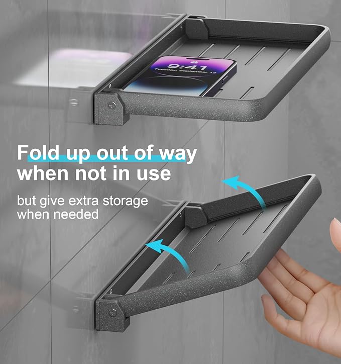 Aluminum RV Folding Shelf 12 Inch Wall Mounted Fold Down Shelves | Small - Image 3