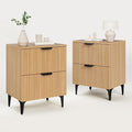 SUNWAVE Fluted Nightstand Set of 2, Modern Night Stands by SUNWAVEHOME