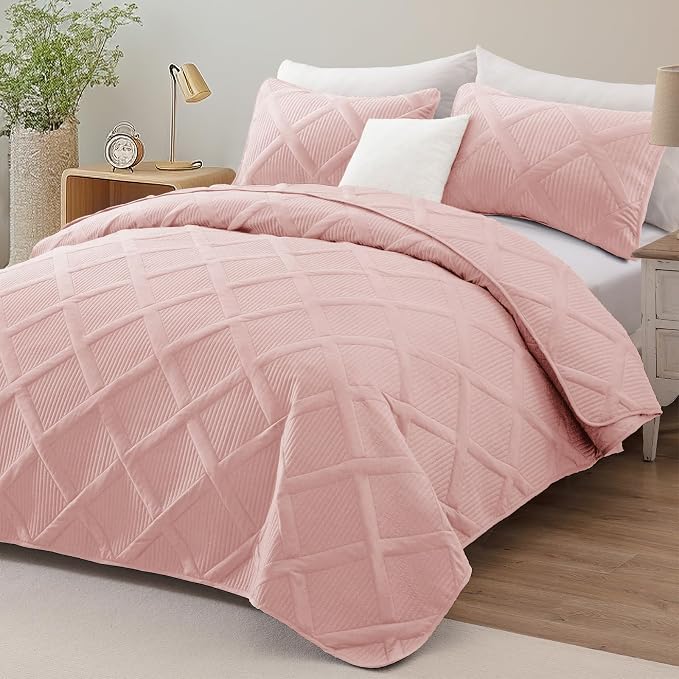 Exclusivo Mezcla Quilts Queen Size, Blush Pink | Soft Bedspreads - Image 2