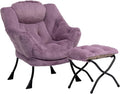 HollyHOME Lazy Chair with Foldable Ottoman, Accent Comfy Lounge Armchair and by HollyHOME