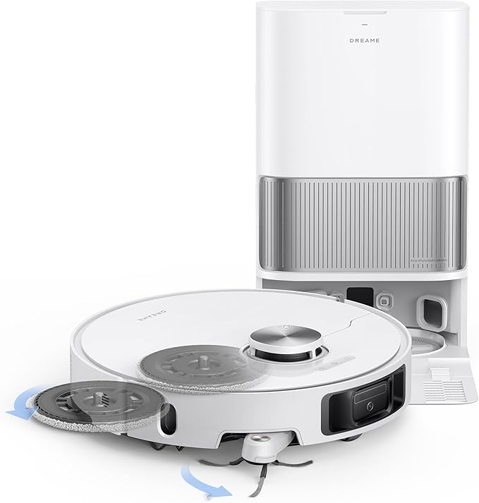 DREAME L40s Ultra Robot Vacuum and Mop, 19,000Pa Suction, Auto-Empty, Mop Self-Cleaning, 100% Detangling DuoBrush, Extending Mops and Side Brush, 1.57in Obstacle Clearing, App & Voice Control (White)