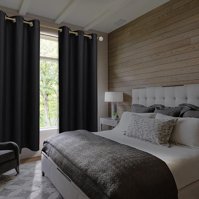 Diraysid Black Grommet Blackout Curtains - Image 5