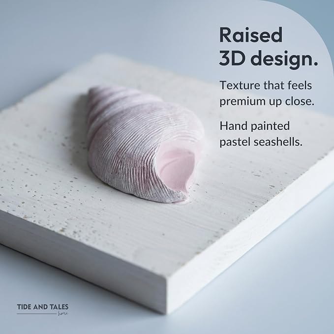 Tide and Tales 3D Seashell Wall Art, Coastal Bathroom Wall Decor, Textured 3D - Image 6