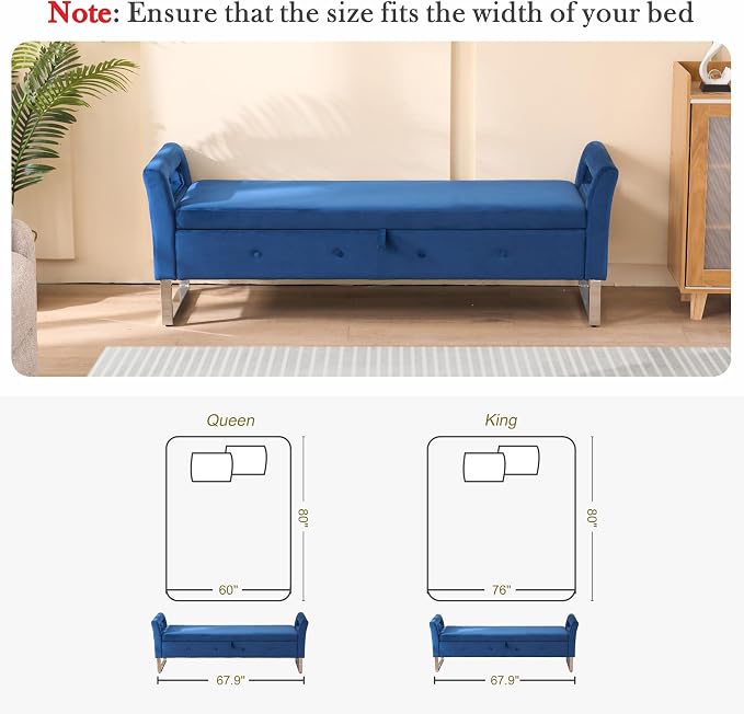 Aoiy & Wifon 67.91" W King Size Bench - Image 4