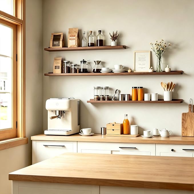 Walnut Floating Shelves for Wall Decor, 60 in Shelf - Image 5