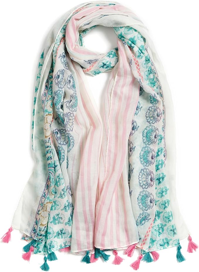 Scarf for Women Lightweight Soft Floral Leopard Printed Scarves Fall Winter Fashion Shawl Wrap with Fringe