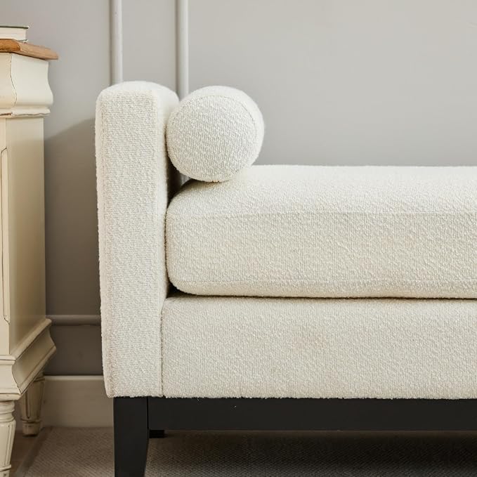 KEIKI Oversize Boucle Bench Ottoman - Image 8
