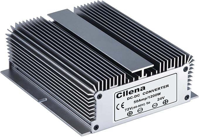 Cllena DC 40V-90V to 24V 50A 1200W Converter Voltage Regulator Reducer 48V 60V 72V Step Down to 24V Converter Waterproof Buck Transformer Power Supply for Golf Cart Club Car LED Light