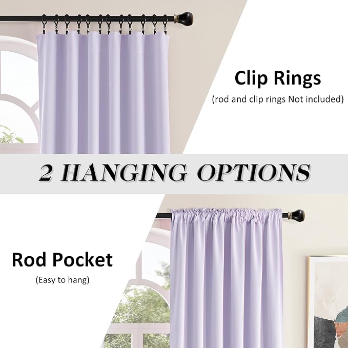 96 Inches Long 2 Panels Blackout Curtain Panels - Image 2
