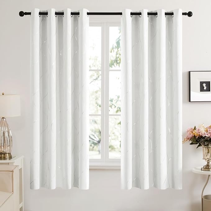 Deconovo Curtains for Living Room, Pattern Blackout Curtains 72 Inches Long | - Image 2