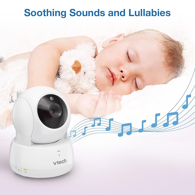 VTech VM924 No WiFi Remote Pan-Tilt-Zoom Video Baby Monitor - 5" LCD Screen, Up to 17Hrs Video/31Hrs Audio Battery, 1000ft Range, Night Vision, Soothing Sounds, Temperature Sensor