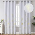 Greyish White Room Darkening Curtains 84 Inches Long by ESTELARTEXTILER