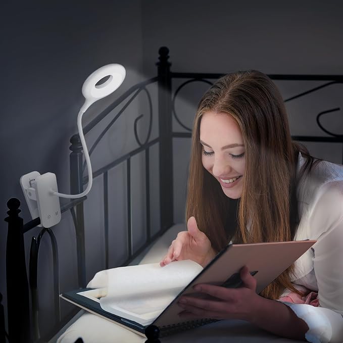 Rechargeable Clamp Light, LED Bed Reading Lamp - Image 8