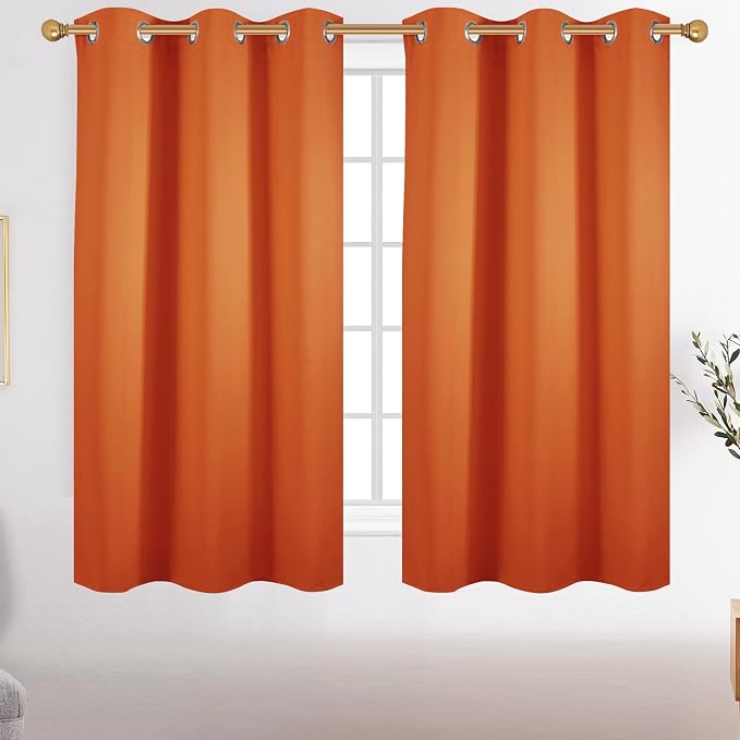 Diraysid Orange Grommet Blackout Curtains by Diraysid%2C+refresh+your+life