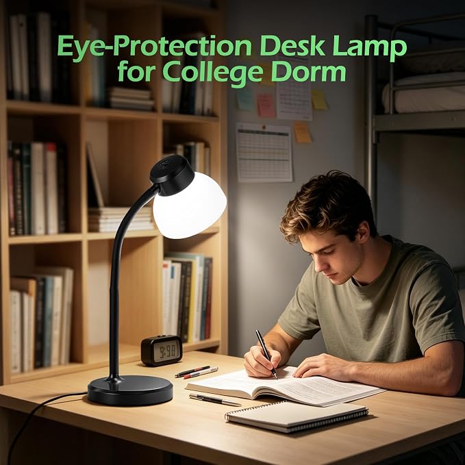 Desk Lamps for Home Office, Small LED Reading Lamp, 5000K Eye-Care Desk Light | - Image 4