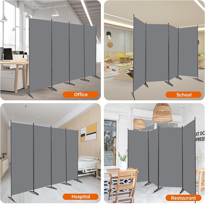 Room Divider 6FT Folding Privacy Screens, 4 Panel Partition Room Dividers | 6FT - Image 7