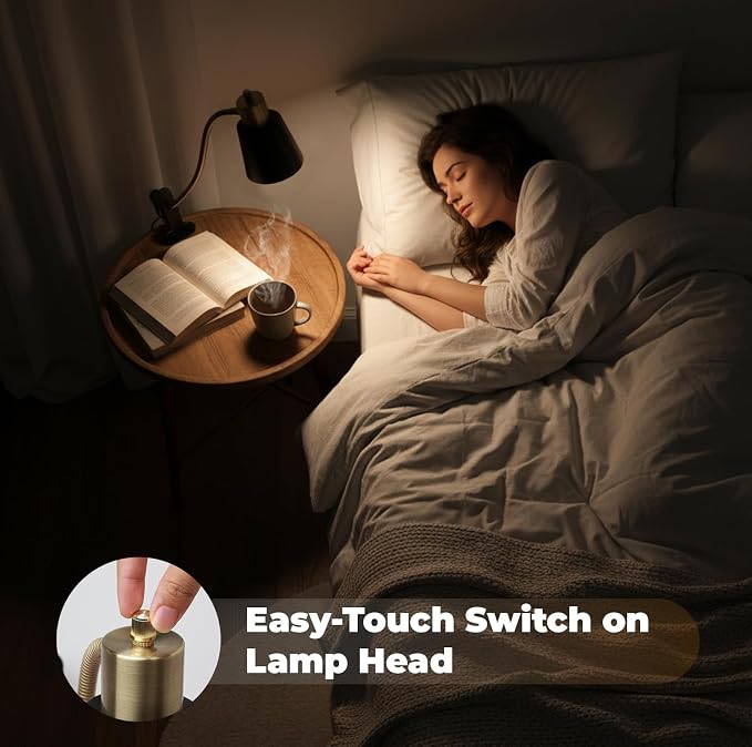 Desk lamp Eye-Caring Table Lamps, 360°Rotation Gooseneck Clip on Lamp Reading - Image 6