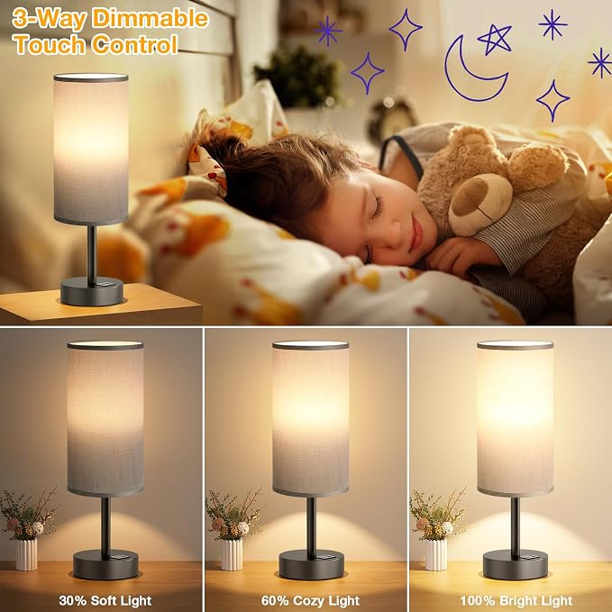 Dicoool Bedside Table Lamp for Bedroom - Image 3