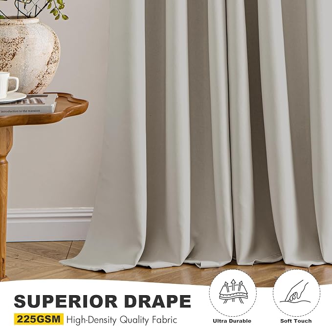 MIULEE Blackout Curtains for Bedroom 2 Panels 40 x 54 Inch Long Natural | - Image 5