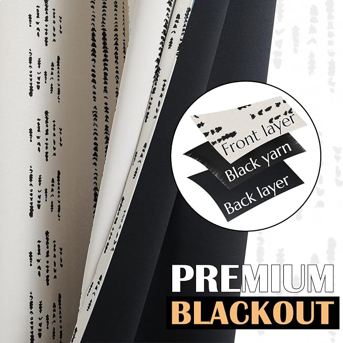 jinchan 95% Blackout Boho Curtains 54 Inch Length - Image 4
