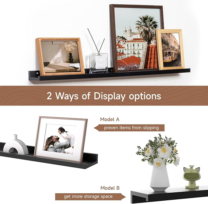 Fun Memories Picture Ledge Shelf, 32 Inch Floating Shelves Set of 2, Large - Image 6