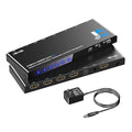 JCHICI 1x4 HDMI Splitter 4K@60Hz 4:4:4 HDR - with Audio Extractor (Optical/3.5mm), HDMI Switcher Splitter with EDID Management & Downscaler, HDCP 2.2 Compatible for PS5/Xbox/Apple TV (18Gbps)