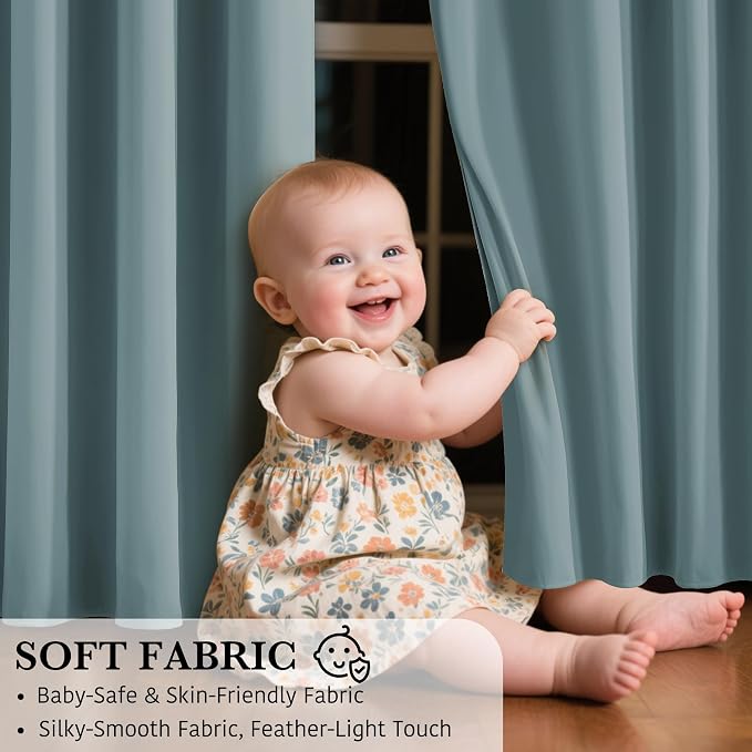 RYB HOME 100% Blackout Curtains 63 inches Length, Thermal Insulated | Total - Image 7