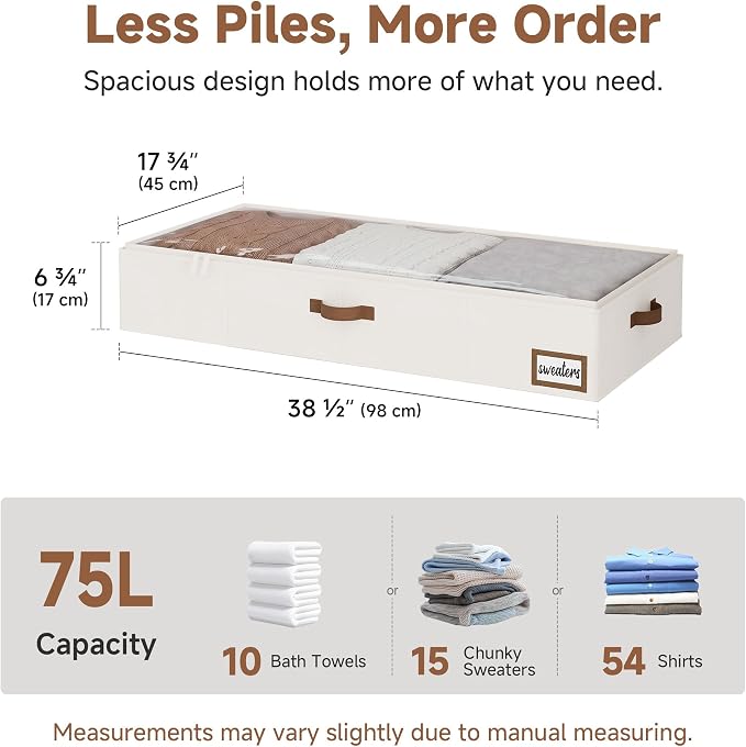 StorageWorks 7 Inch Low Profile Under Bed Storage Containers - Image 2